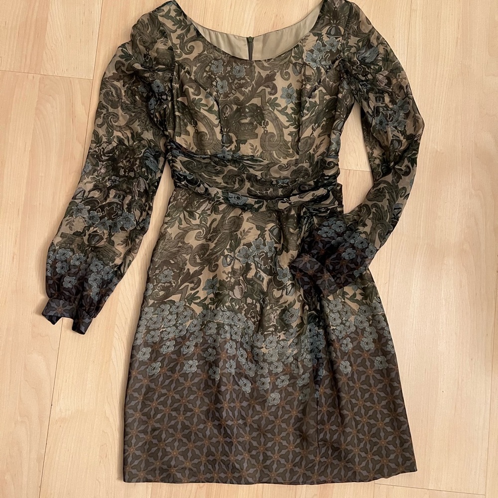 ALBERTA FERRETTI PRINTED SILK DRESS